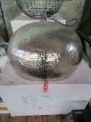 Hammered Nickel Dome Pendant Light. Size: D57 x H32cm - RRP œ300.00 - New & Boxed. (380)