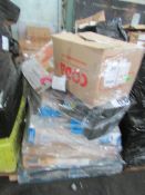 Pallet of Unmanifested raw online customer returns, typically includes homeware's, kitchen, garden