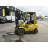 Hyster H2.00Xm Forklift Truck 7235 hours currently manufactured in 2004, has a roof as well as front