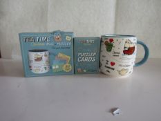6x Teatime Challenge Puzzler - Includes 1x Mug & 50 Puzzler Cards - New & Boxed.