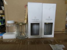 2x ChapterB - Ribbed Glass Diffuser With Decorative Lid - New & Boxed.