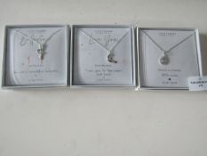 3x Life Charms - Silver Plated Necklace's ( Various Pendents ) - Boxed.