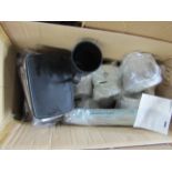 Box Containing Approx 15 Plastic Reusable Camping Dinnerware ( Cups, Cutlery, Storage Boxes ) -