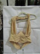 Box Of Approx 100x Pretty Little Thing Oatmeal Linen Look Cross Front Corset- Size 6, New &