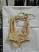 Box Of Approx 100x Pretty Little Thing Oatmeal Linen Look Cross Front Corset- Size 4, New &