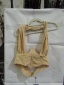 Box Of Approx 100x Pretty Little Thing Oatmeal Linen Look Cross Front Corset- Size 4, New &