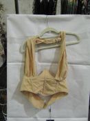 2x Pretty Little Thing Oatmeal Linen Look Cross Front Corset- Size 16, New & Packaged.