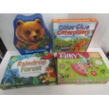 4-Item Mixed Item Puzzle Lot : 1x Peaceable Kingdom - 257pc Bear Shaped Puzzle - New. 1x Peaceable