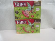 2x Peaceable Kingdom - 50pc Shimmery Fairy Floor Puzzle - New.
