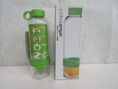 5x CitrusZinger - Infuser Water Bottles ( GREEN ) - New.