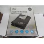 Albert Austin - Grey Electric Heated Blanket With Controller - Untested & Boxed.