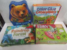 4-Item Mixed Item Puzzle Lot : 1x Peaceable Kingdom - 257pc Bear Shaped Puzzle - New. 1x Peaceable