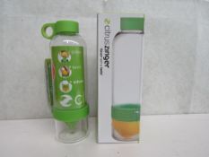 5x CitrusZinger - Infuser Water Bottles ( GREEN ) - New.