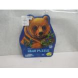 6x Peaceable Kingdom - 257pc Bear Shaped Puzzle - New.