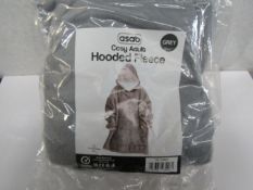 Asab - Grey Hooded Cosy Adult Fleece - Packaged.