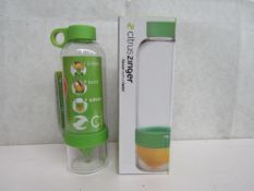 5x CitrusZinger - Infuser Water Bottles ( GREEN ) - New.