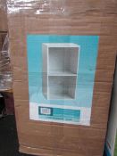 White 2-Tier Bookcase 30x24x54cm - Unchecked & Boxed.