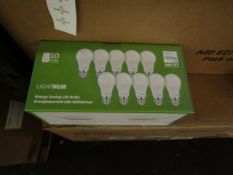 24x Packs of 10 Lightnum A60? E27 13w LED light bulbs, new and boxed