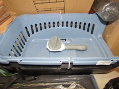 Pet Transport Carrier Cage With Pet Brush - Unchecked & Unpackaged.