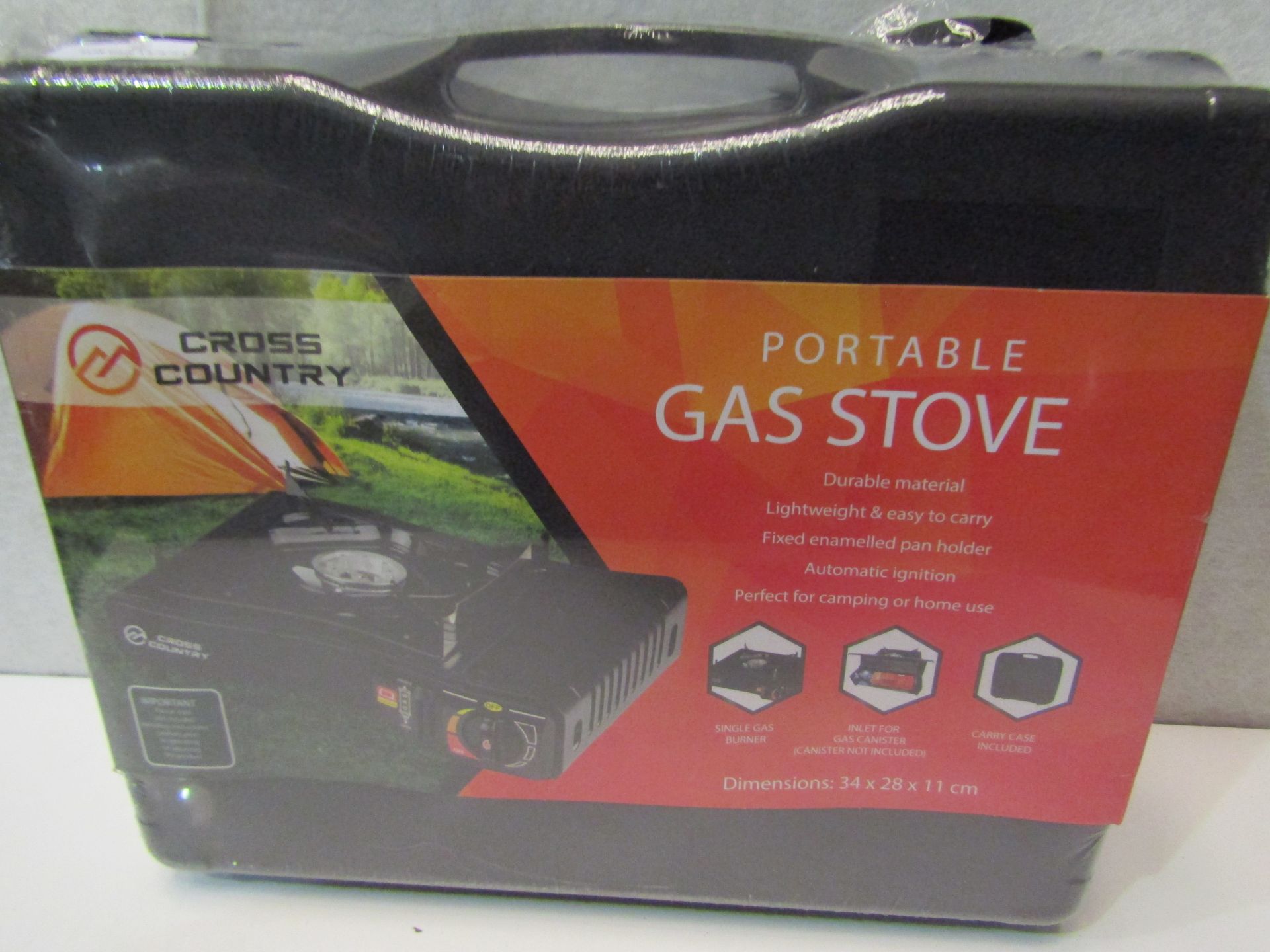 Cross Country Portable Gas Stove, Size: 34 x 28 x 11cm - Still Factory Sealed However The Case Is