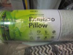Asab Memory Foam Bamboo Pillow, Size: 50 x 70cm - Good Condition & Packaged.