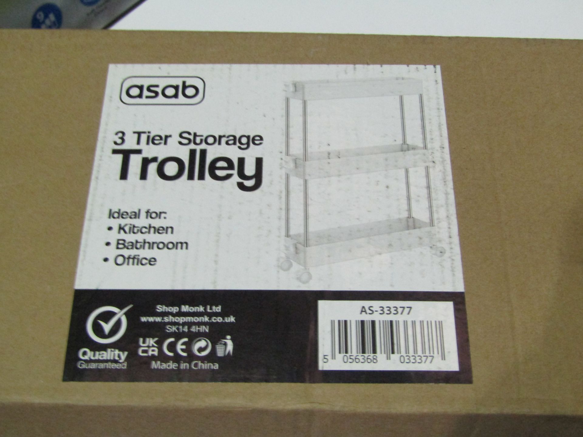 Asab 3-Tier Storage Trolley - Unchecked & Boxed.