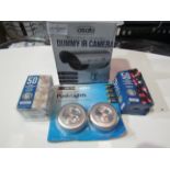 4x Items Being - 1x Asab Realistic Dummy IR Camera, 2x 50 Indoor Battery Operated LED Lights - 1x