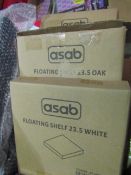 3x Asab Floating Shelfs, Size: 23.5 - All Colours Vary White, Oak, Rustic Oak - All Unchecked &