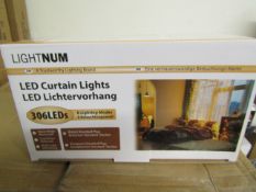 Lightnum LED Curtain Lights 8 Lightning Modes, Unchecked & Boxed.
