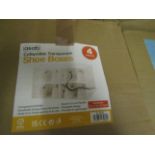 Asab Collapsible Transparent Shoe Boxes, 4Pack, Unchecked & Boxed.