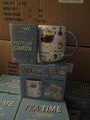 2x Tea Time Challenge Mug & Puzzle, Unchecked & Boxed.