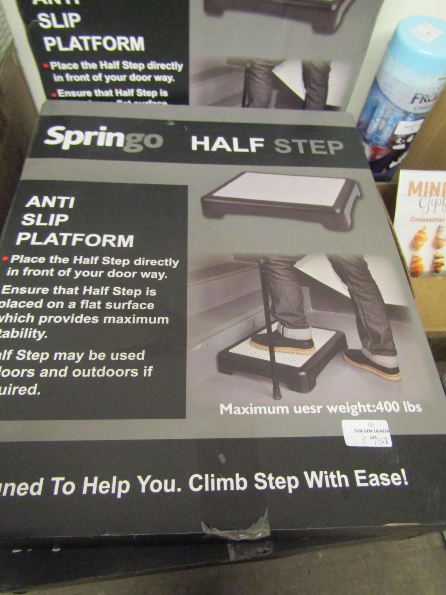 3x Springo Half Step, Anti Slip Platform, Unchecked & Boxed.
