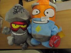 2x Super Zings Rivals Of Kaboom Plush Toys - Both Good Condition With Tags.