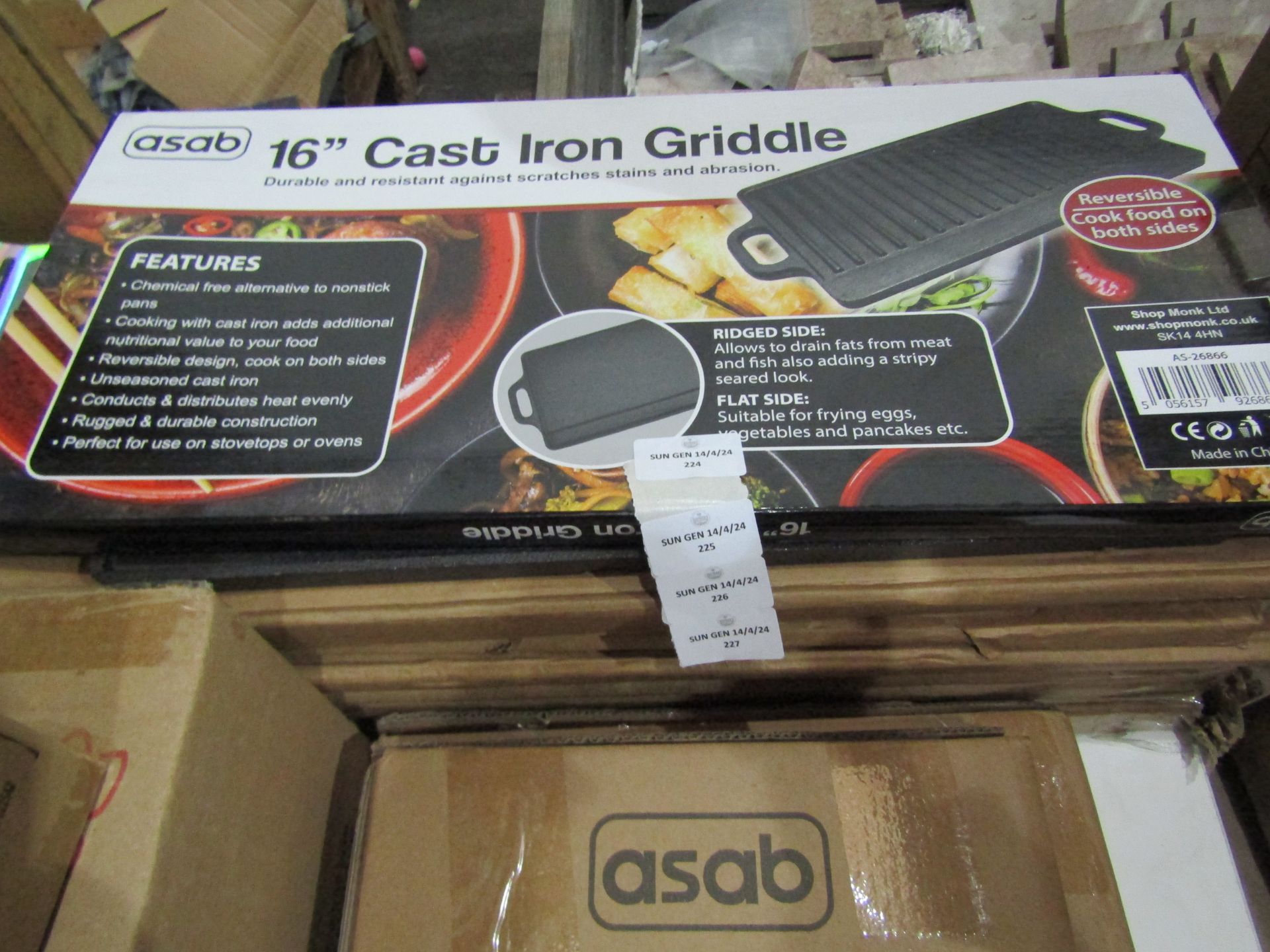 Asab 16" Cast Iron Griddle - Unchecked & Boxed.