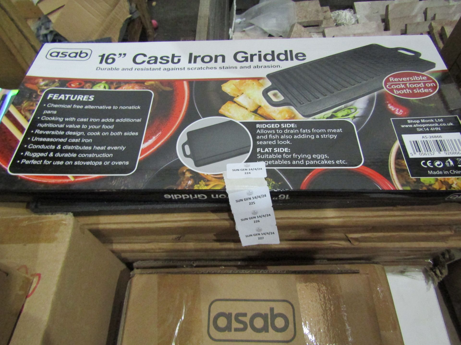 Asab 16" Cast Iron Griddle - Unchecked & Boxed.