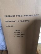 Baby Hub Travel Cot, Grey - Unchecked & Boxed.