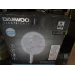 Daewoo 16" Pedestal Fan, White - Unchecked & Boxed.