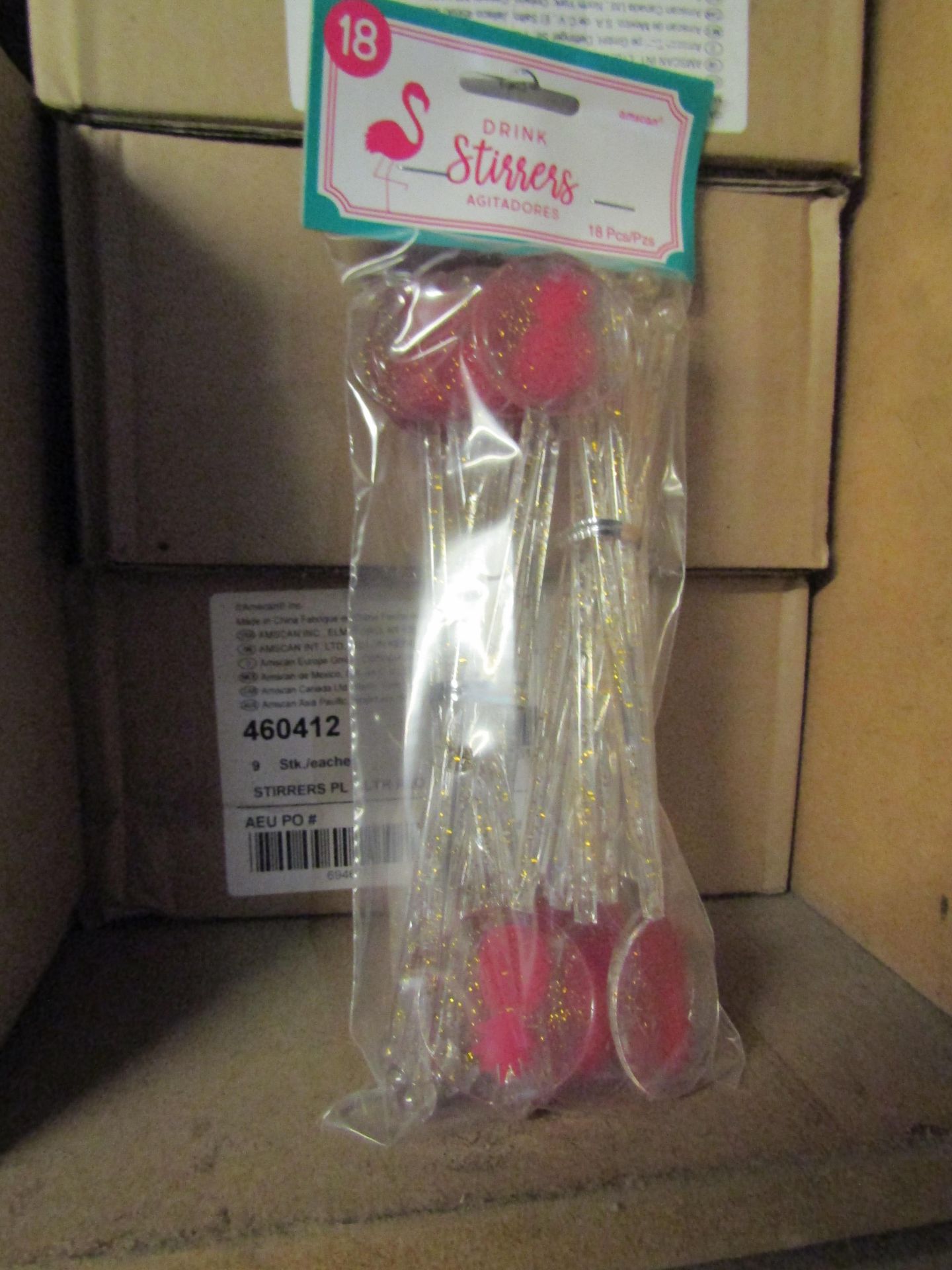 Box Of 9x Packs Of 18 Drinking Stirrers, New & Packaged,