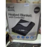 Albert Austin Heated Blanket With Controller, Grey - Unchecked & Boxed.