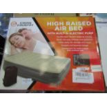 Cross Country High Raised Air Bed With Built-In Electric Pump, Size: Queen - Unchecked & Boxed.