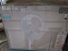 16" Pedestal Fan, White - Unchecked & Boxed.