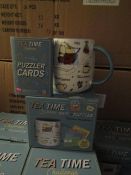 2x Tea Time Challenge Mug & Puzzle, Unchecked & Boxed.