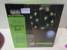 Asab Solar Powered 28cm Topiary Ball With Ultra Bright LED Lights - Unchecked & Boxed.