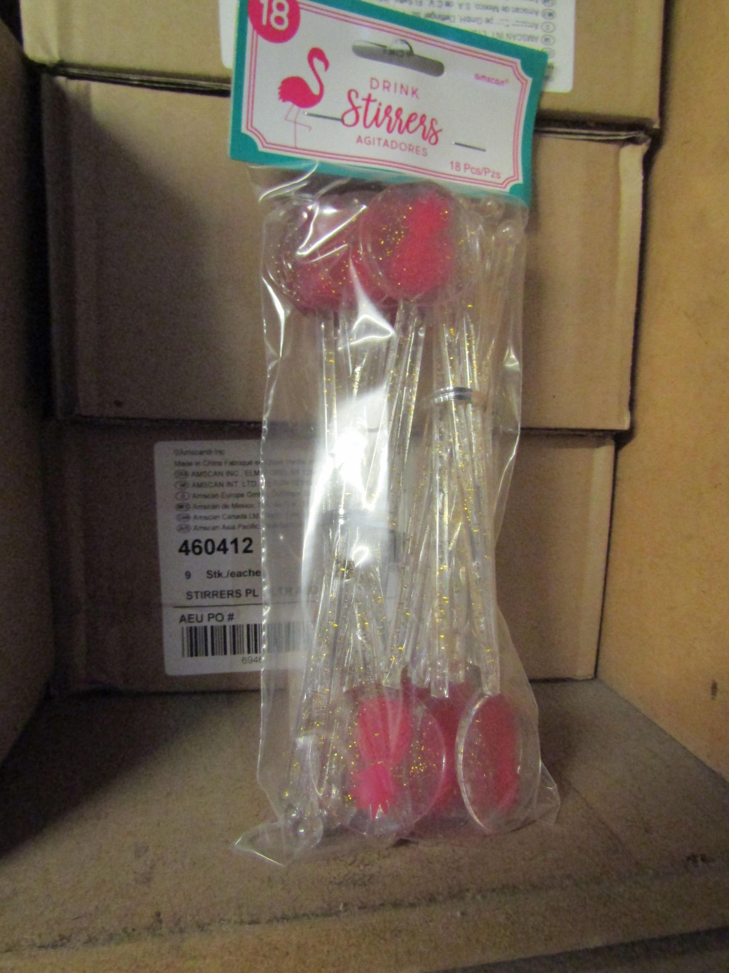 Box Of 9x Packs Of 18 Drinking Stirrers, New & Packaged,