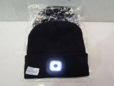2x Asab Beanies With LED Headlights, Size: One Size - Good Condition & Packaged.