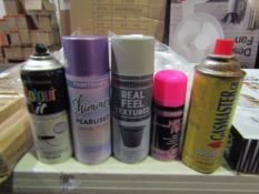 5x Items Being - 4x Various Spray Paint Products & 1x Gas Master Butane Gas Bottle - All Unchecked.