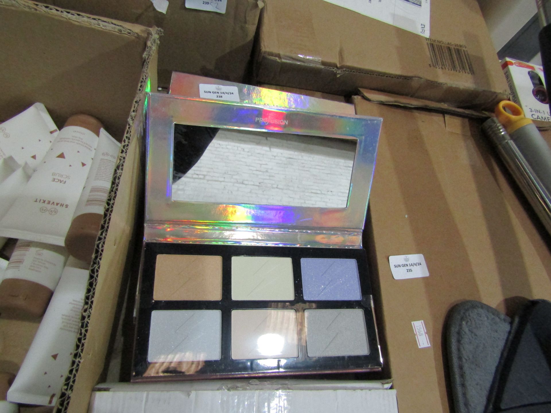 5x Profusion Metallized Hypnotic Hightlight Palette With 6 Harmonic Strobing Powders - All New &