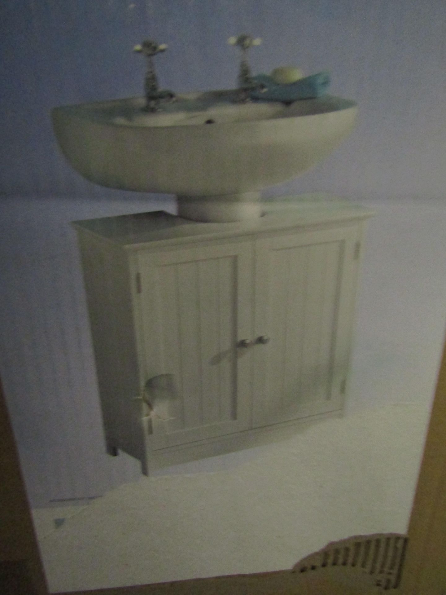 Under Sink Bathroom Cabinet, Size: W60 x D30 x H60cm - Unchecked & Boxed.