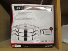 HQ 3 Tier Steamer Set, Unchecked & Boxed.