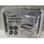 Asab 7L Collapsilbe Wash Bowl, White.Grey - Good Condition & Packaged.